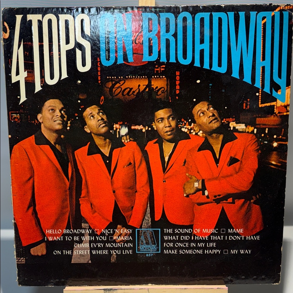 4 Tops on Broadway Vinyl Record - Red and Black Cover